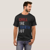 第4回独立米国国旗を冷やすおもしろい4 Tシャツ (正面フル)