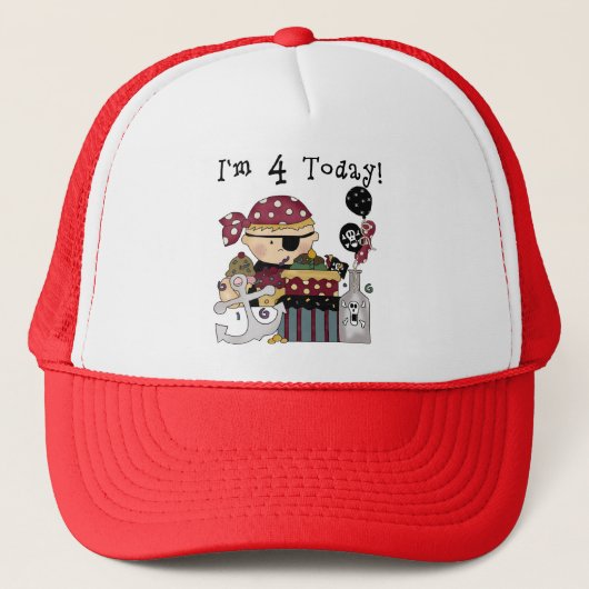 第4回誕生日の海賊Tシャツとプレゼント キャップ (正面)