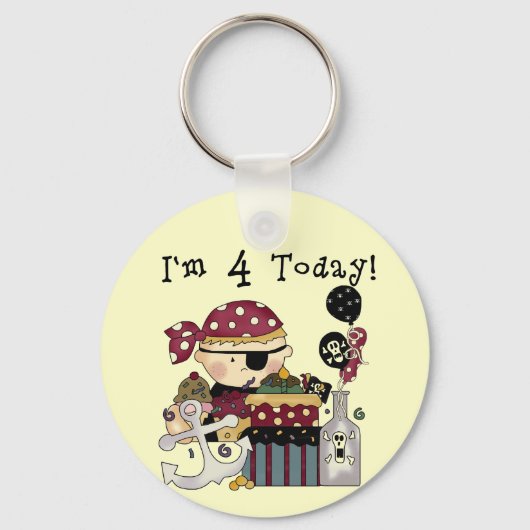 第4回誕生日の海賊Tシャツとプレゼント キーホルダー (正面)