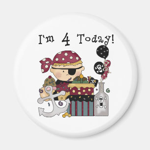 第4回誕生日の海賊Tシャツとプレゼント マグネット