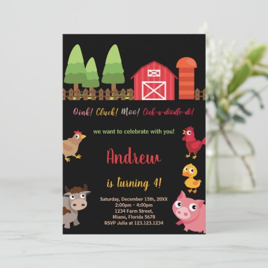 第4回黒赤牧場動物誕生日招待状 招待状 (スタンド正面)