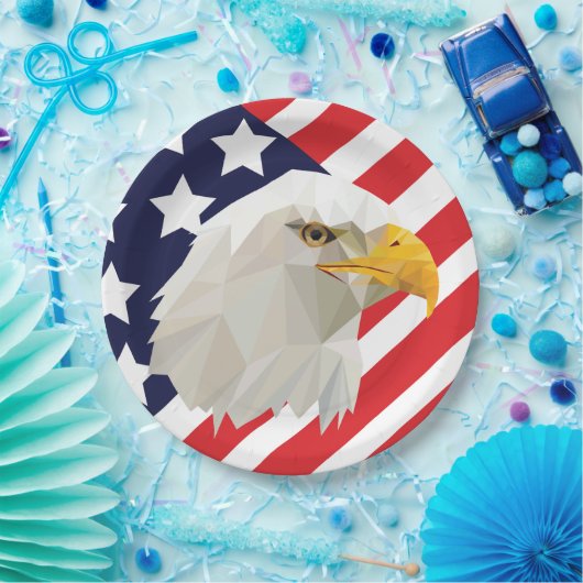 第4回7月イーグル国旗のICパーティー紙プレート ペーパープレート (パーティー)