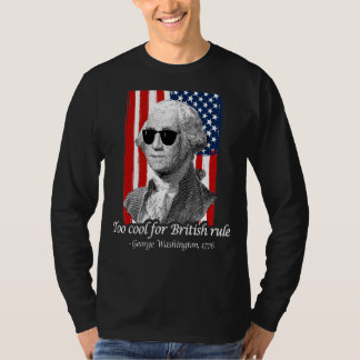 第4回7月ジョージワシントン愛国的引用文インデンド Tシャツ
