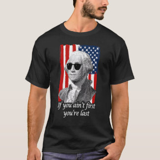 第4回7月ジョージワシントン愛国的引用文インデンド Tシャツ