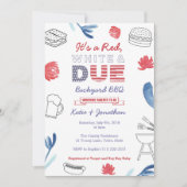 第4回7月ベビーシャワー赤白青バックヤードBBQ 招待状 (正面)