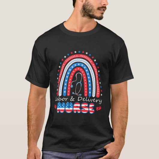 第4回7月レインボー聴診器の愛国的な労働 Tシャツ (正面)