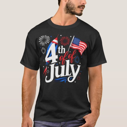 第4回7月花火・米国国旗アメリカ Tシャツ (正面)