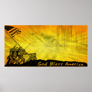 第4回7月4日IWO JIMA God Bless America Poster ポスター