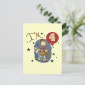 第4女性のカーボーイ誕生日Tシャツとギフト ポストカード (スタンド正面)