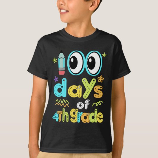 第4学年100日目の鉛筆100日G Tシャツ (正面)