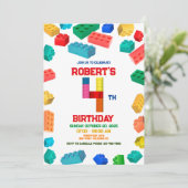 第4建物ブロック誕生日、建物レンガ 招待状 (スタンド正面)