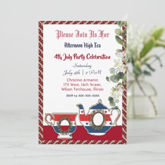第4日7月ヴィンテージティーポットアフタヌーンハイティーパーティー 招待状 (スタンド正面)