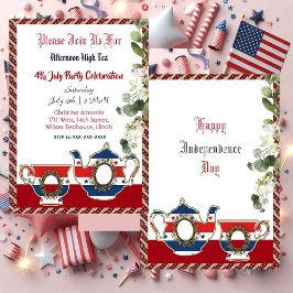 第4日7月ヴィンテージティーポットアフタヌーンハイティーパーティー 招待状