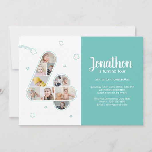 第4期パーティー第4カスタム期フォトコラージュ 招待状 (正面)