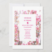 第4期ピンクさくらんぼフローラ4カスタム歳 招待状 (正面)