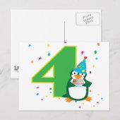 第4期ペンギン誕生日はがき ポストカード (正面/裏面)