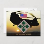 第4歩兵フォートカーソン退役軍人ヴェットパッチ ポストカード (正面/裏面)