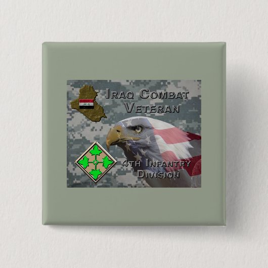 第4歩兵師団イラク戦闘退役軍人 缶バッジ (正面)