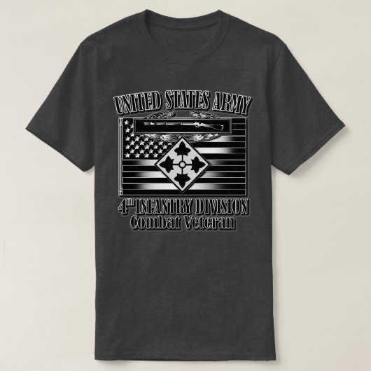 第4歩兵師団戦闘退役軍人 Tシャツ (デザイン正面)