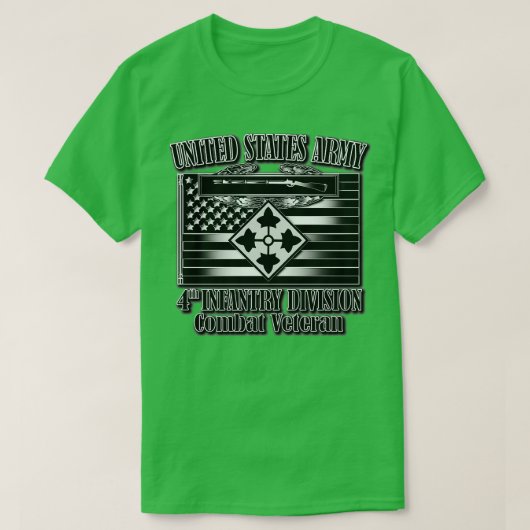 第4歩兵師団戦闘退役軍人 Tシャツ (デザイン正面)