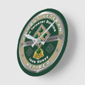 第4歩兵師団戦闘退職した退役軍人  ラウンド壁時計 (傾斜)