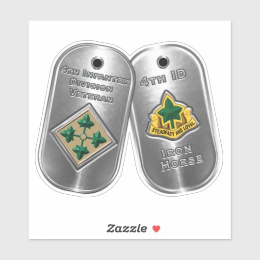 第4歩兵師団犬タグ車 シール (シート)