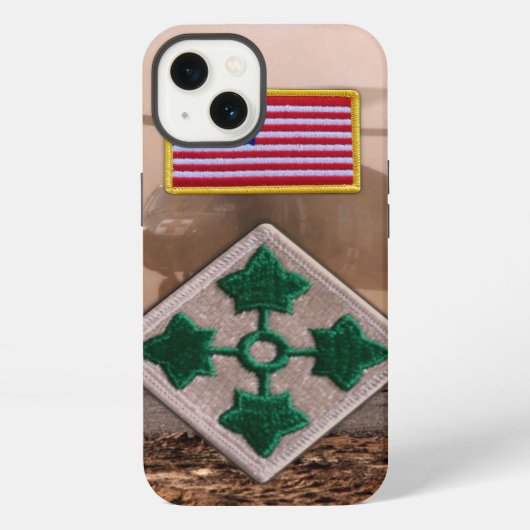 第4歩兵師団退役軍人ヴェットパッチ iPhoneケース (裏面)