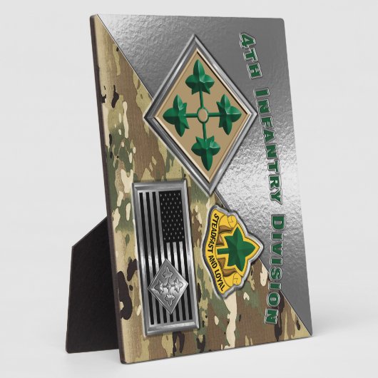 第4歩兵師団 "4ID アイビー師団" フォトプラーク (側面)