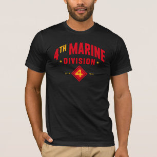第4海兵師団「ファイティング・フォー」ブラック Tシャツ