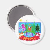 第4海底冒険の誕生日のTシャツ マグネット (正面/裏面)