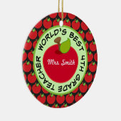 第4等級のパーソナライズな先生のギフトのオーナメント セラミックオーナメント (右)