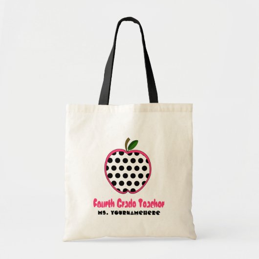 第4等級の先生のバッグ-水玉模様Apple トートバッグ (正面)