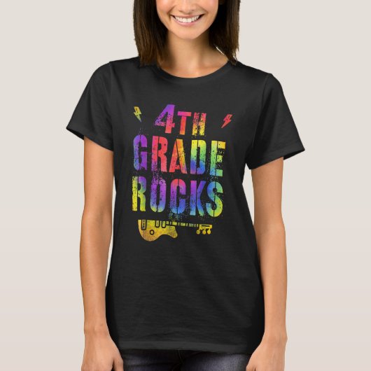 第4級ロック絞り染め新学期テアック Tシャツ (正面)