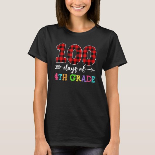 第4級日プレイドレッド100日目の100 Tシャツ (正面)