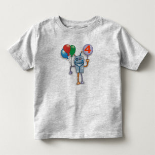 第4誕生会のかわいい光沢のあるロボット幼児のワイシャツ トドラーTシャツ