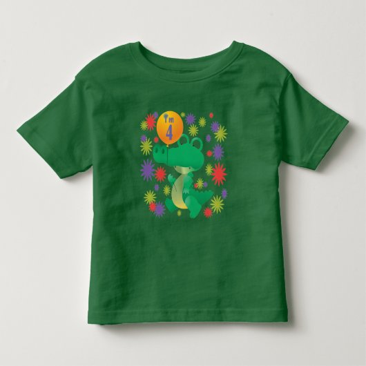 第4誕生日のわに トドラーTシャツ (正面)