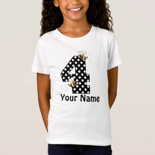 第4誕生日のパーソナライズなのまわりにのTシャツ Tシャツ (正面)