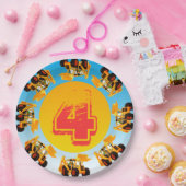 第4誕生日の子供の坑夫の建築のパーティー ペーパープレート (パーティー)