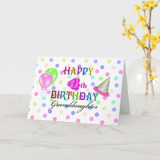 第4誕生日の孫娘 カード (黄色い花)