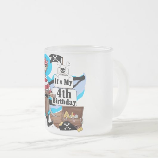 第4誕生日のTシャツおよびギフトを略奪して下さい フロストグラスマグカップ (正面右)