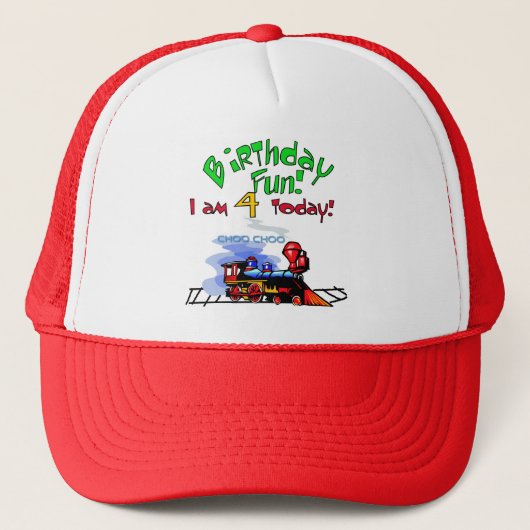 第4誕生日のTシャツおよびギフトを訓練して下さい キャップ (正面)