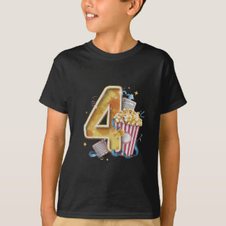 第4誕生日シネマ魔法ポップコーンアドベンチャー Tシャツ
