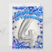 第4誕生日シルバーとブルーエイジ4ボーイズパーティー 招待状 (正面)