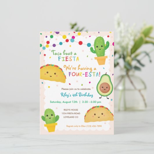 第4誕生日タコテーマ招待 – four-esta 招待状 (スタンド正面)