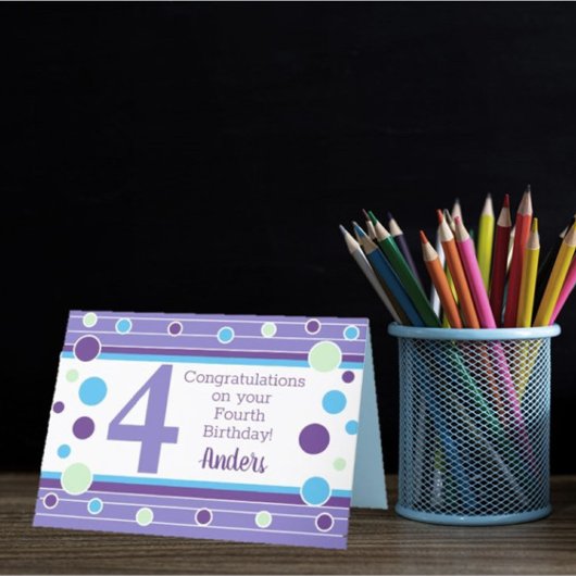 第4誕生日パーソナライズされたカード! カード