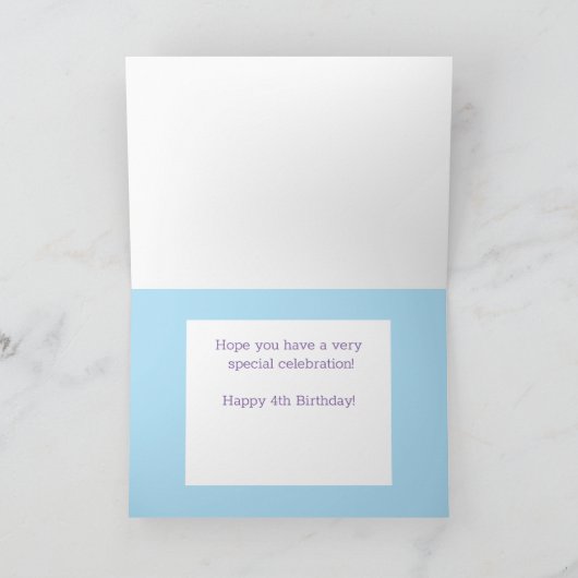 第4誕生日パーソナライズされたカード! カード (内部)