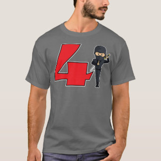 第4誕生日忍者サムライ空手テコンドー Tシャツ