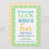 第4誕生日招待状の言葉 招待状 (正面/裏面)