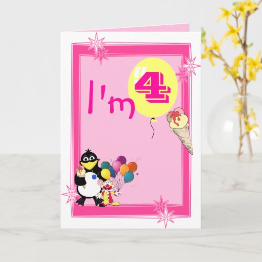 第4誕生日 カード (黄色い花)