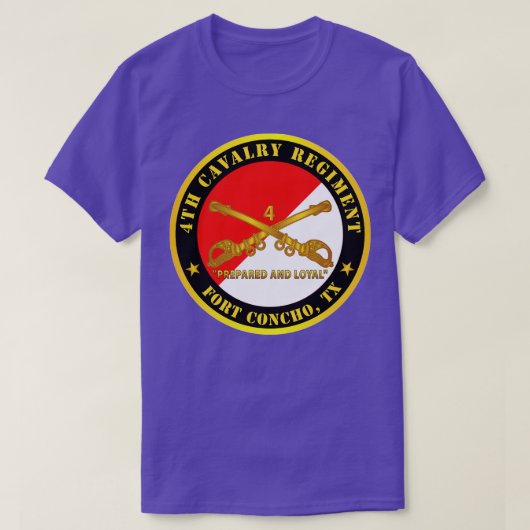 第4騎兵連隊フォートコンチョTX準備済みとL Tシャツ (デザイン正面)